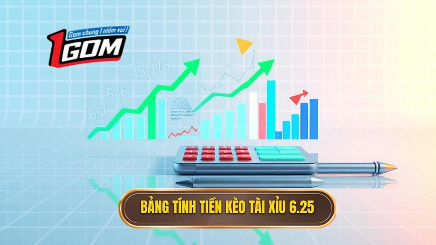 Bảng ví dụ minh họa cách tính tiền kèo tài xỉu 6.25